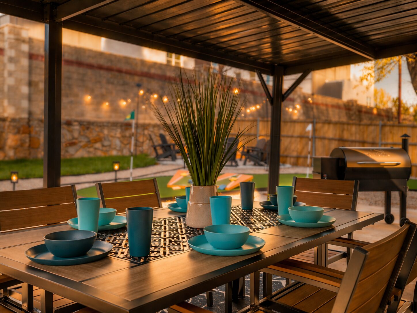 Covered patio dining