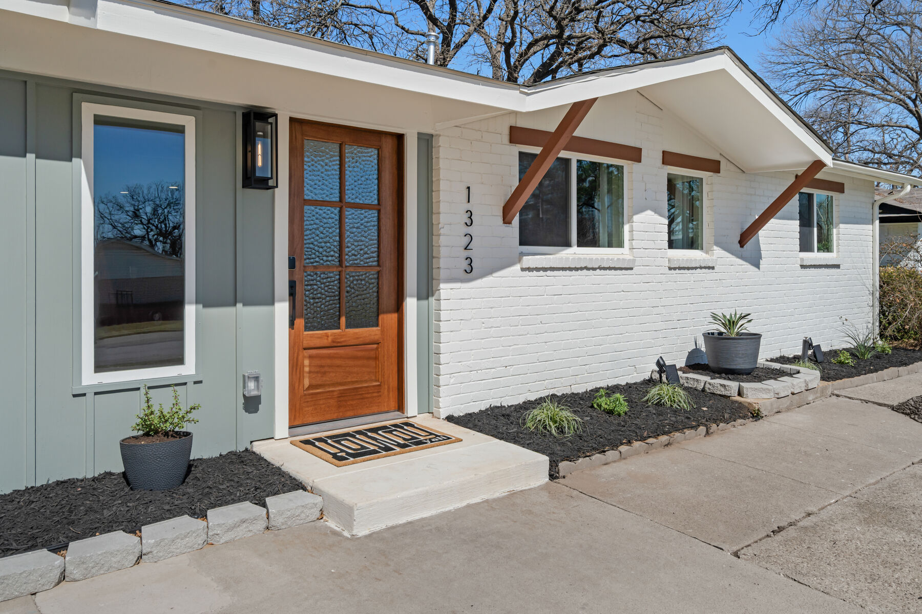 Front of the house with driveway parking