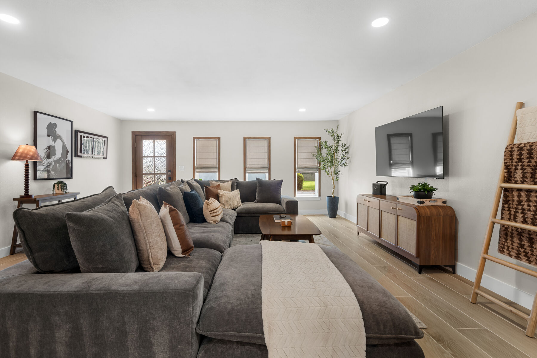 Living room with big-screen TV