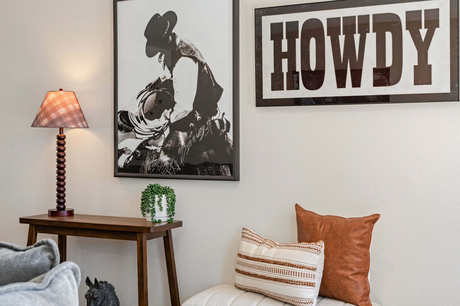 Howdy entryway with western art